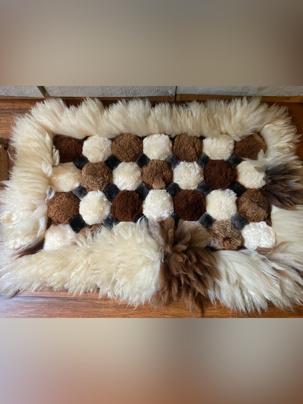 Vintage handcrafted alpaca wool rug